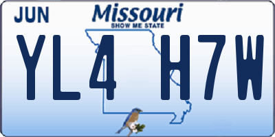MO license plate YL4H7W