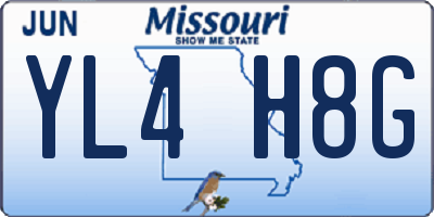 MO license plate YL4H8G