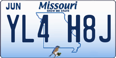 MO license plate YL4H8J