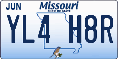 MO license plate YL4H8R