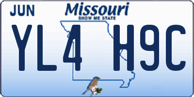 MO license plate YL4H9C
