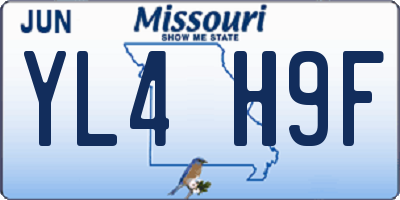 MO license plate YL4H9F