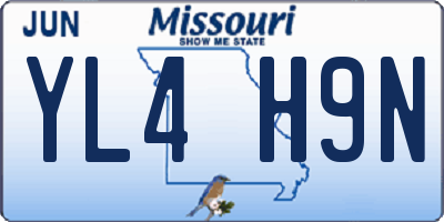 MO license plate YL4H9N
