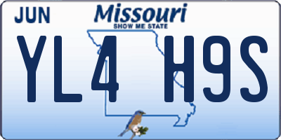 MO license plate YL4H9S