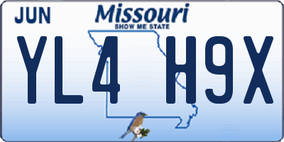 MO license plate YL4H9X