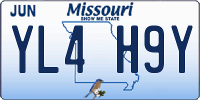 MO license plate YL4H9Y
