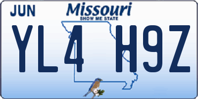 MO license plate YL4H9Z