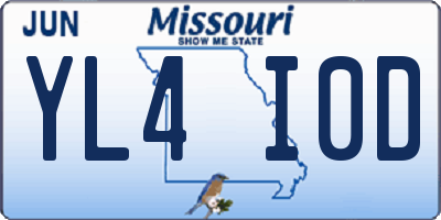 MO license plate YL4I0D