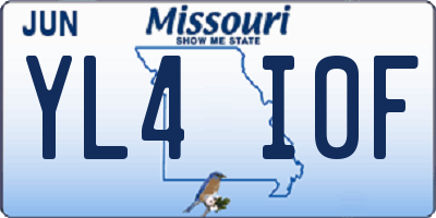 MO license plate YL4I0F