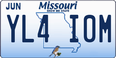 MO license plate YL4I0M