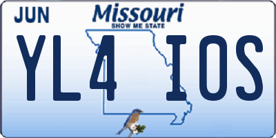 MO license plate YL4I0S