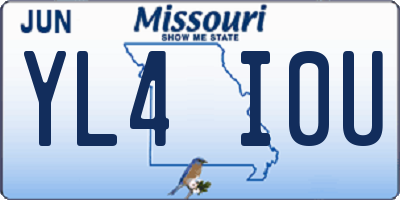 MO license plate YL4I0U
