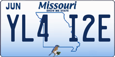 MO license plate YL4I2E