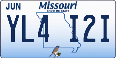 MO license plate YL4I2I
