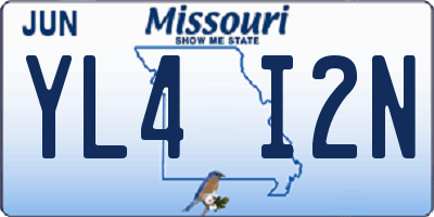 MO license plate YL4I2N