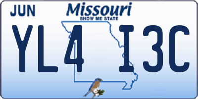 MO license plate YL4I3C