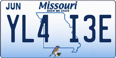 MO license plate YL4I3E