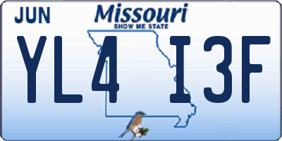 MO license plate YL4I3F