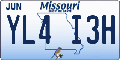 MO license plate YL4I3H