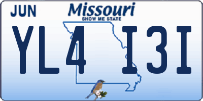 MO license plate YL4I3I
