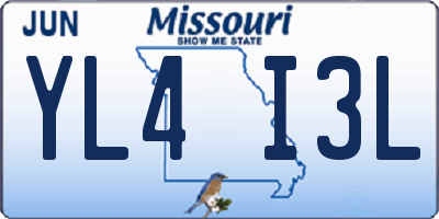 MO license plate YL4I3L