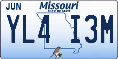 MO license plate YL4I3M