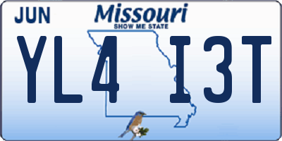 MO license plate YL4I3T