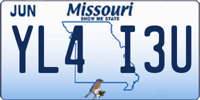 MO license plate YL4I3U