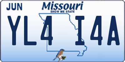 MO license plate YL4I4A