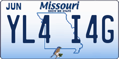 MO license plate YL4I4G