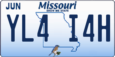 MO license plate YL4I4H