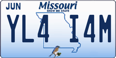 MO license plate YL4I4M