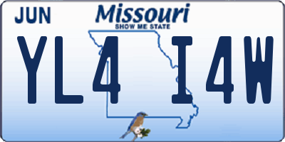MO license plate YL4I4W