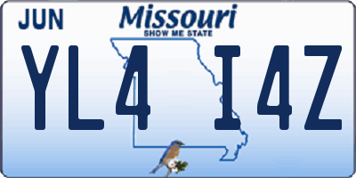 MO license plate YL4I4Z