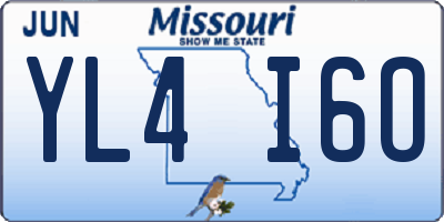 MO license plate YL4I6O