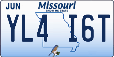 MO license plate YL4I6T