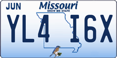 MO license plate YL4I6X
