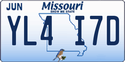 MO license plate YL4I7D