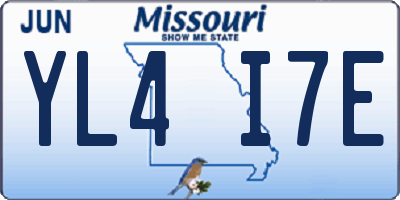 MO license plate YL4I7E