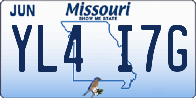 MO license plate YL4I7G