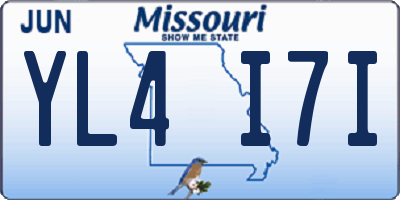 MO license plate YL4I7I