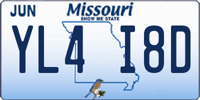 MO license plate YL4I8D