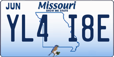 MO license plate YL4I8E