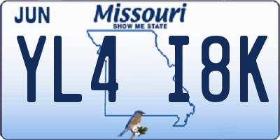 MO license plate YL4I8K