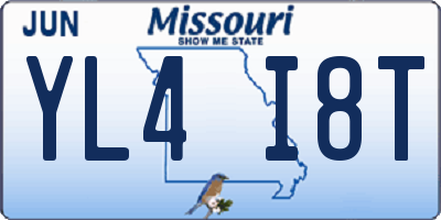 MO license plate YL4I8T