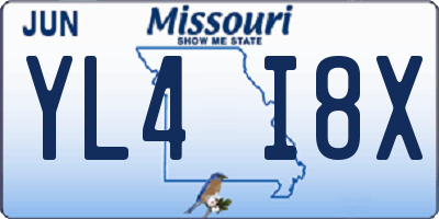 MO license plate YL4I8X
