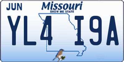 MO license plate YL4I9A