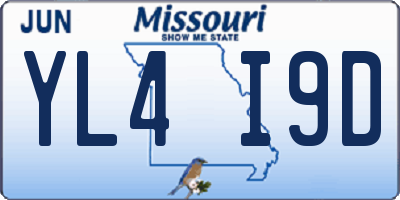 MO license plate YL4I9D