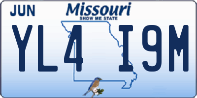 MO license plate YL4I9M