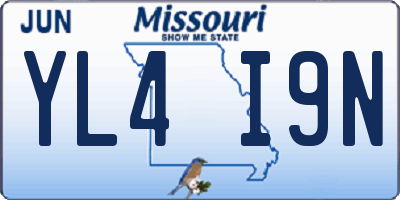 MO license plate YL4I9N